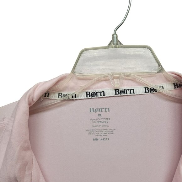 NEW Born Sleepwear Womens XL Pajama Set Pink Button Front Embroidered Collared - Picture 10 of 16